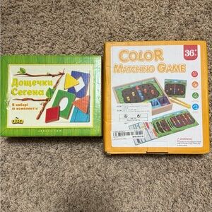 Colorful Wooden Shape Matching Game Set of 2 pieces